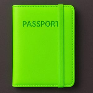22 Neon Color Passport Holder Cover with Elastic Band Closure Bright Travel Wallet for Easy Visibility in Bags and Quick Airport Access Green