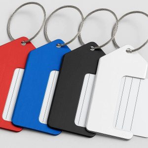 3 Aluminum Metal Luggage Tags with Steel Loops Set of 4 Heavy Duty Suitcase Labels with Privacy Shield for Airline Travel Travel Gear